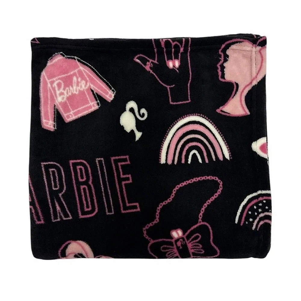 Barbie Fashion Icons Throw Blanket featuring vibrant Barbie graphics 60